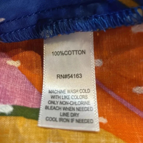 Marc New York Tropical Ruffle Multicolored blouse Cotton Plus Size 2X Flowy NWT - Picture 11 of 13